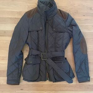 Zara Women's Quilted Barn Jacket with Belt